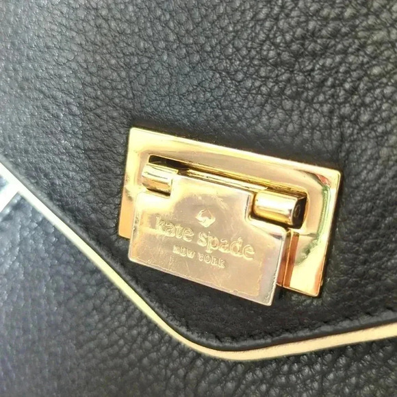 Kate Spade Wesley Place Laurel Satchel Black and Ivory - Picture 13 of 15